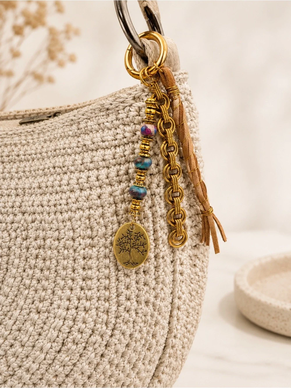 Luxe Tree of Life Bag Charm
